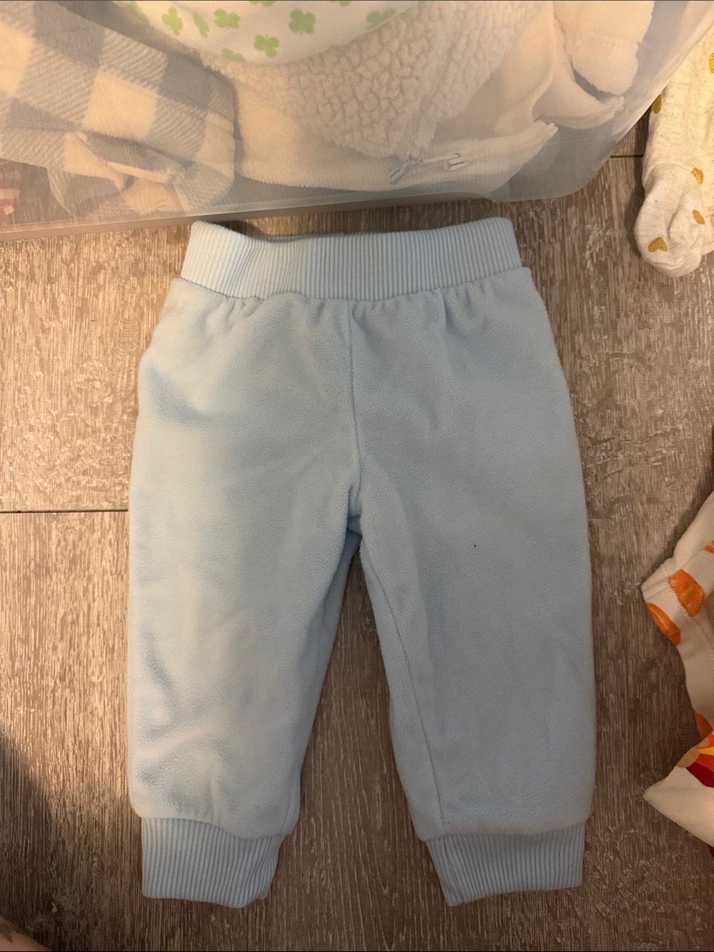 Cozy Light Blue Fleece Jogger Pants for Kids